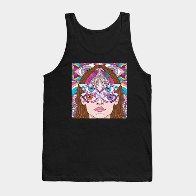 Girl With Kalleidescope Eyes Tank Top by Prints Charming